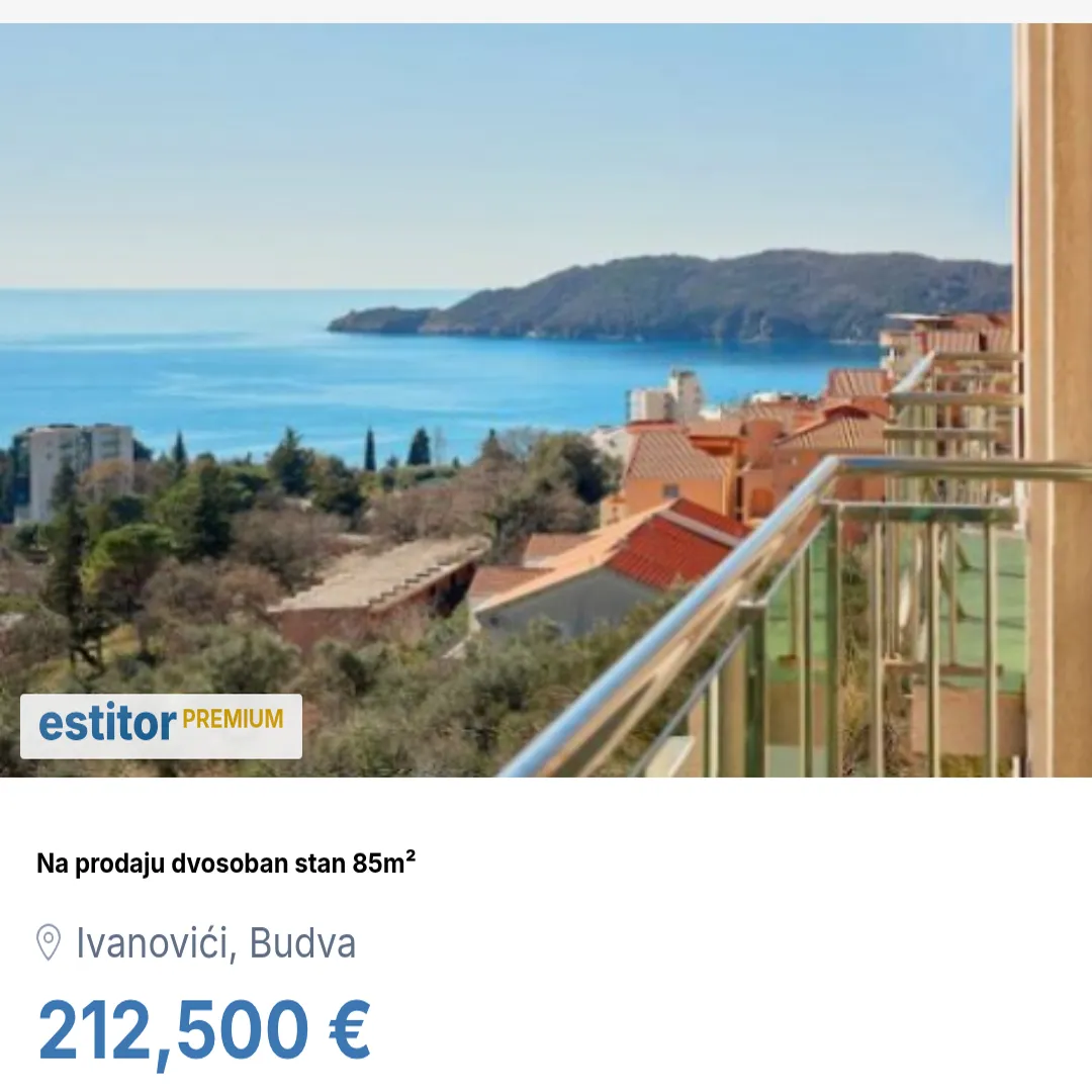 Prodaja, dvosoban stan, 85m², Ivanovići, Budva