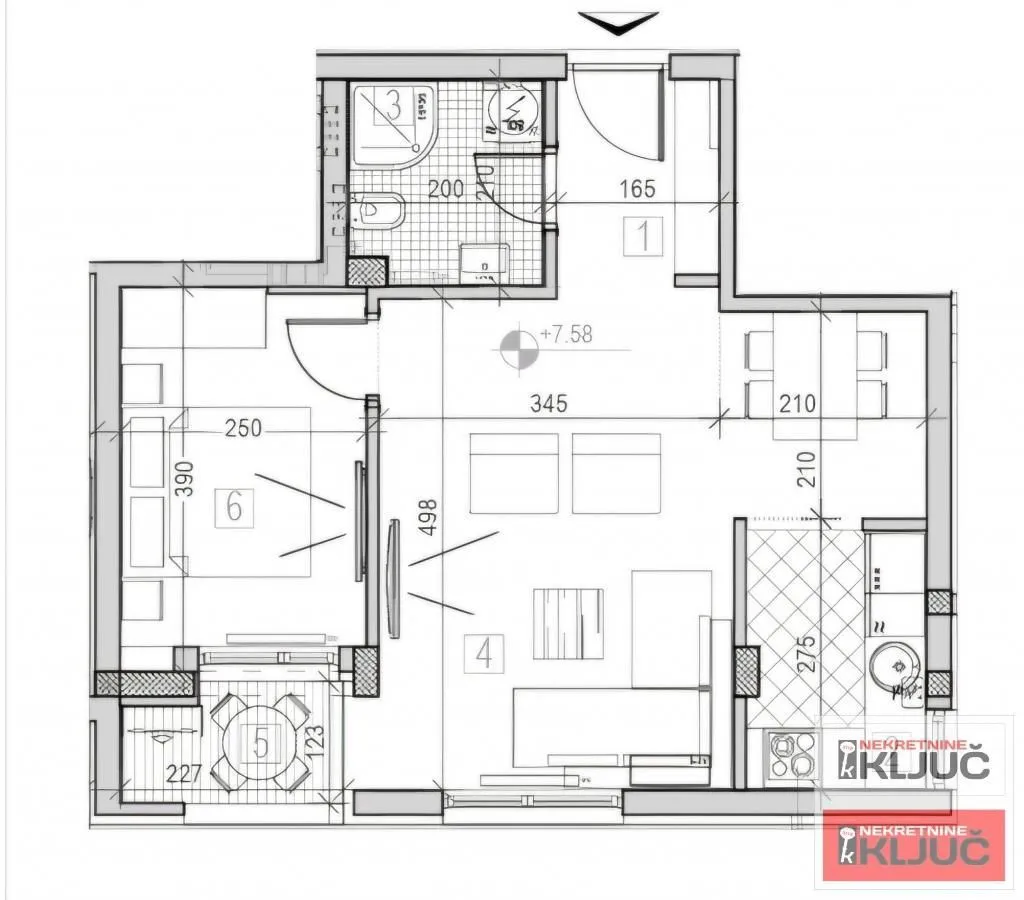 Sale, one bedroom apartment, 45m², Podbara, Novi Sad Sve Podlokacije