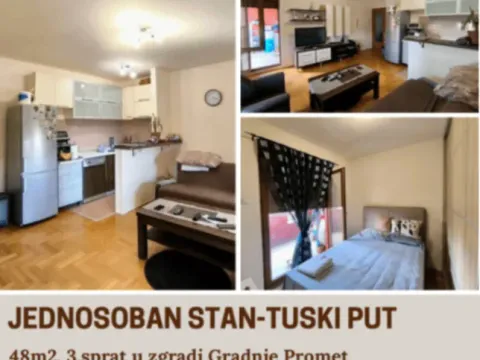 Sale, one bedroom apartment, 48m², Tuški Put, Podgorica