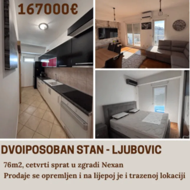 Prodaja, trosoban stan, 76m², Ljubović, Podgorica
