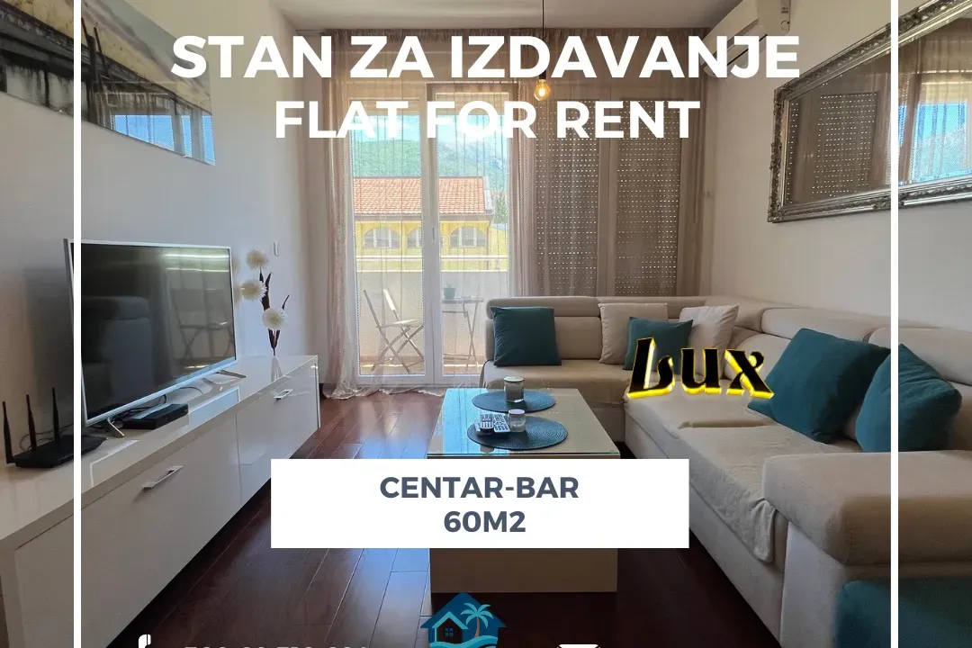 Rent, one bedroom apartment, 60m², Centar, Bar