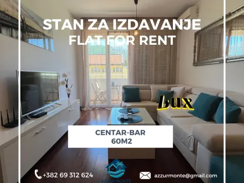 Izdavanje, jednosoban stan, 60m², Centar, Bar - image 1