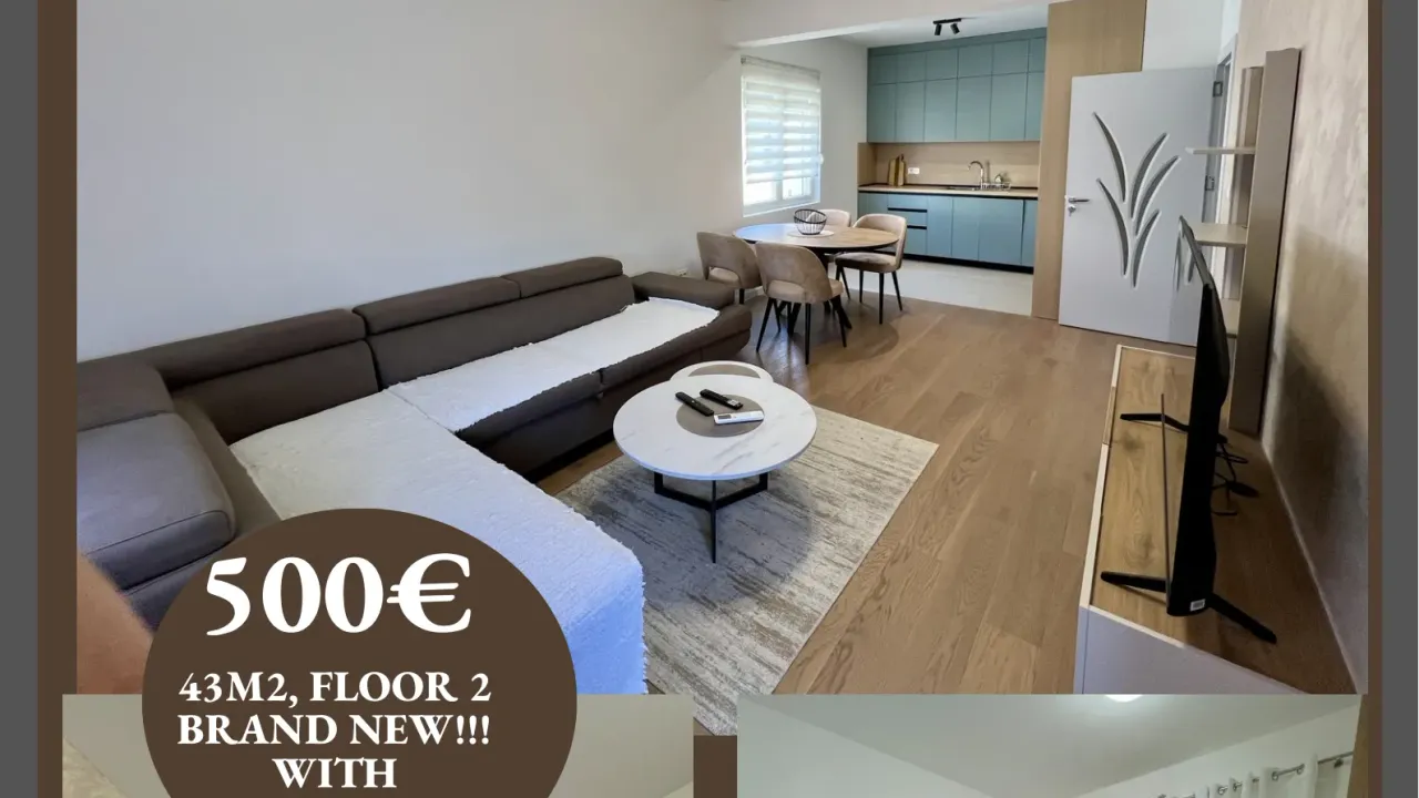 Rent, one bedroom apartment, 43m², Zabjelo, Podgorica