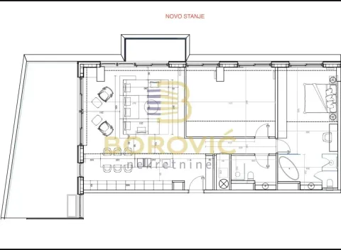 Osma crteža stana sa rasporedom prostorija i dimenzijama. - image 26