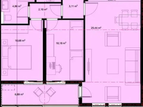 Prodaja, dvosoban stan, 68m², Stari Aerodrom, Podgorica - image 2