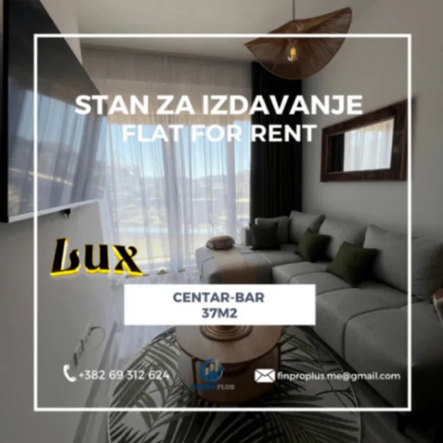 Rent, one bedroom apartment, 37m², Centar, Bar