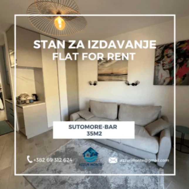 Izdavanje, garsonjera, 35m², Sutomore, Bar
