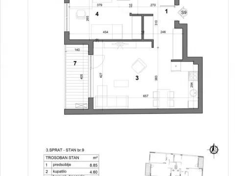 Prodaja, trosoban stan, 68m², Zemun Gornji Grad, Zemun Sve Podlokacije - image 2