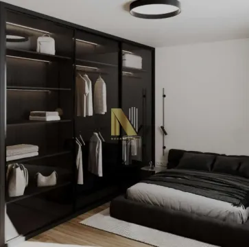 Moderna spavaća soba sa ugradnim ormanom i bračnim krevetom. - image 11