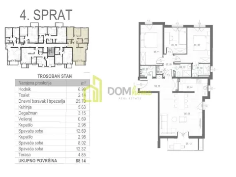 Prodaja, trosoban stan, 88m², Tološi, Podgorica - image 6