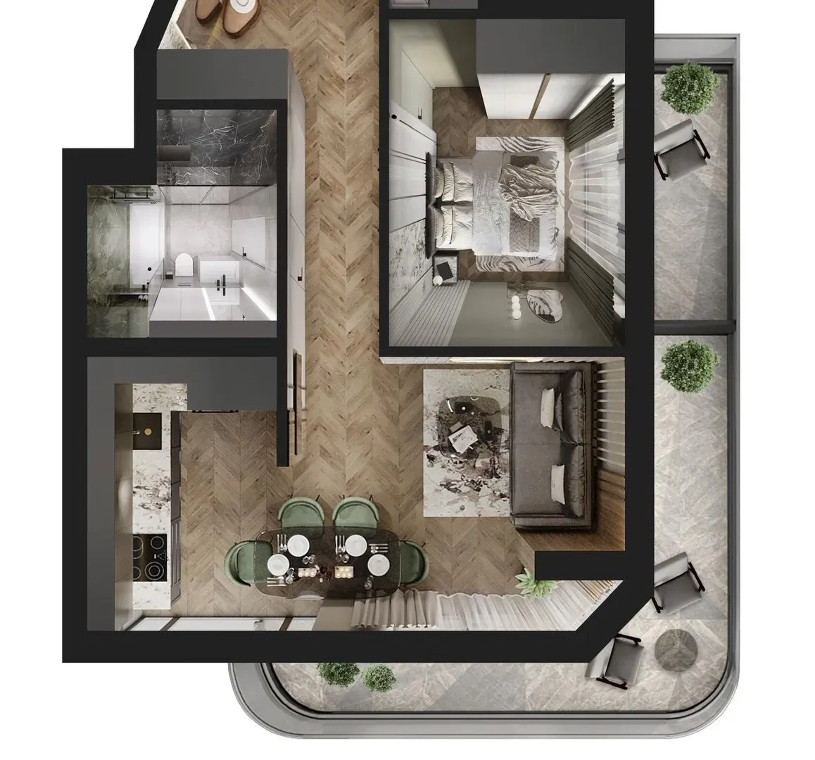 Sale, one bedroom apartment, 55m², Centar, Bar