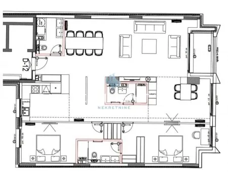 Arhitektonski plan stana sa rasporedom prostorija. - image 18