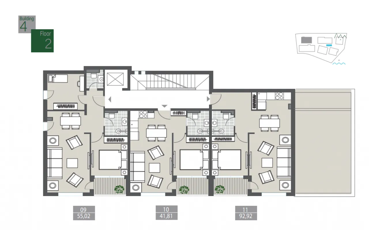 Sale, two bedroom apartment, 55m², Tivat, Crna Gora