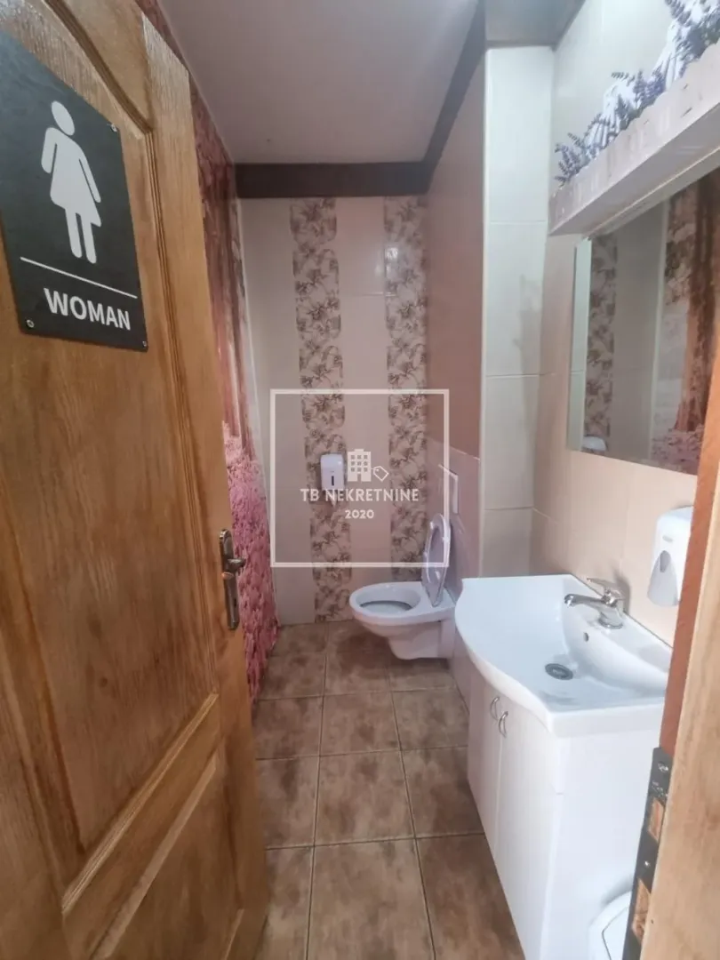 View of the bathroom with a sink and toilet.