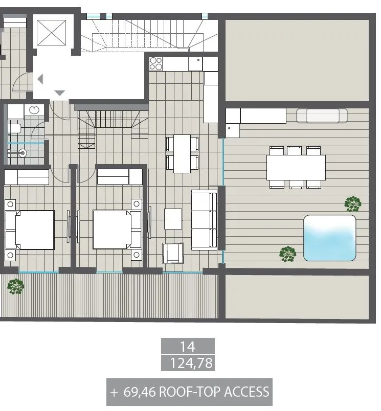 Sale, two bedroom apartment, 125m², Centar, Tivat