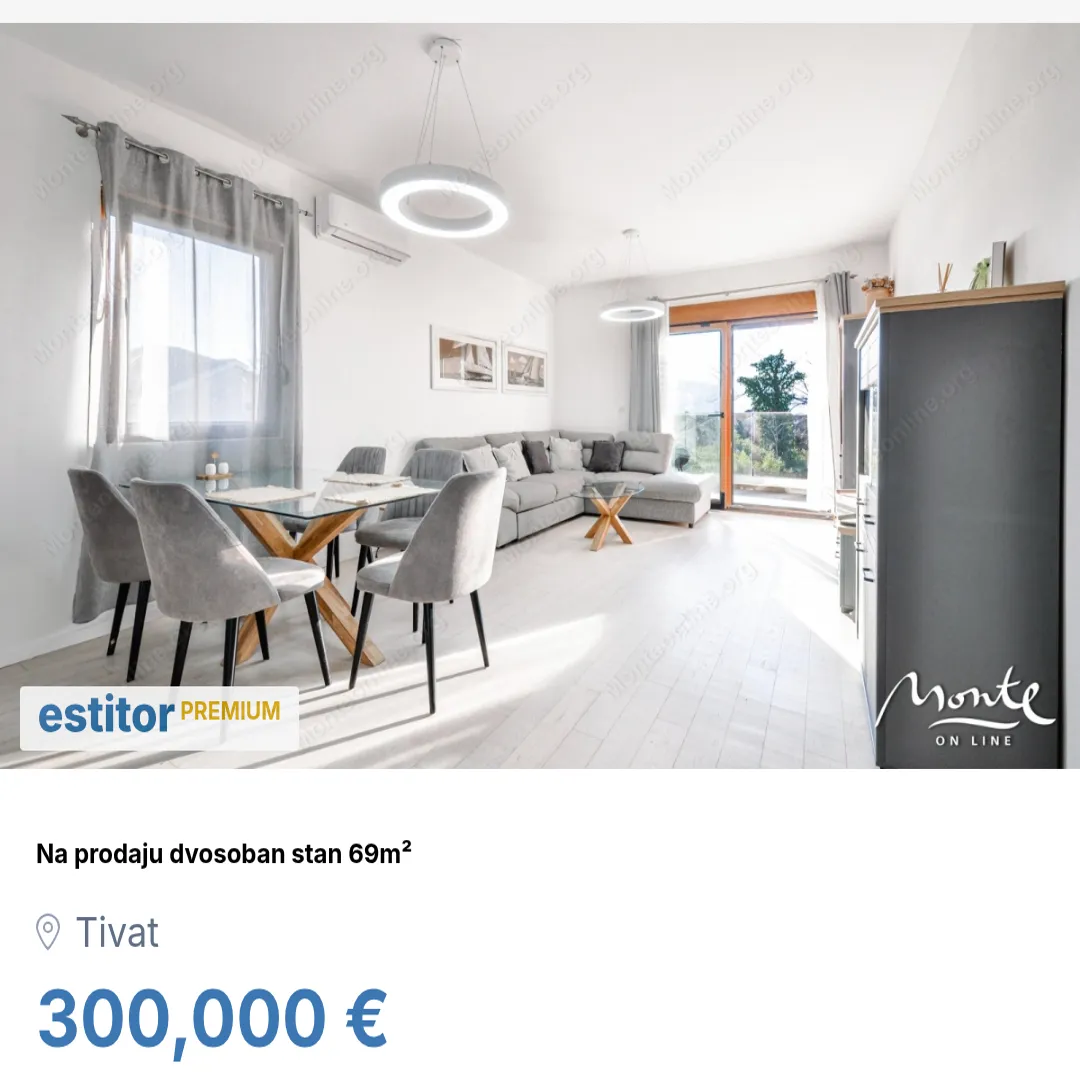 Sale, two bedroom apartment, 69m², Tivat, Crna Gora