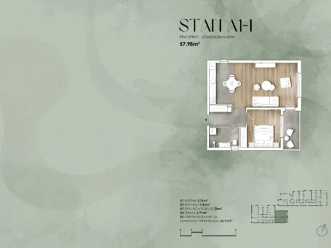 Sale, one bedroom apartment, 54m², Radanovići, Kotor - image 4