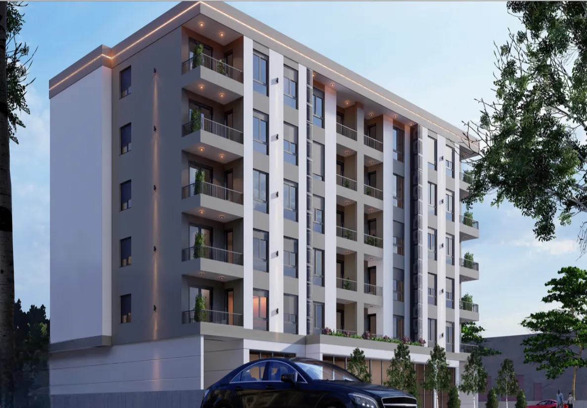 Exterior of a modern multi-story residential building.
