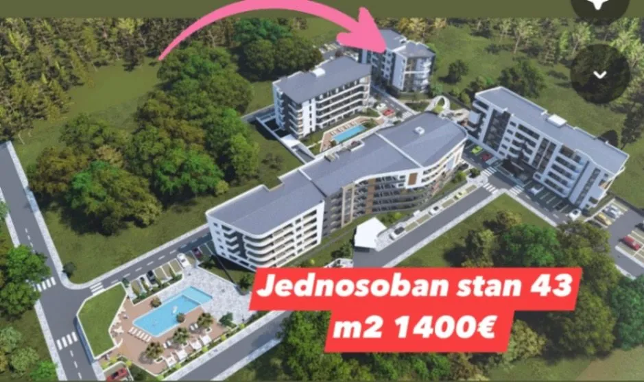 Prodaja, jednosoban stan, 43m², Velika Plaža, Ulcinj