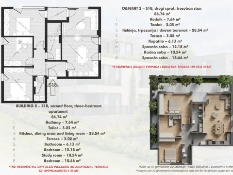 Prodaja, trosoban stan, 86m², Dobrota, Kotor - image 4
