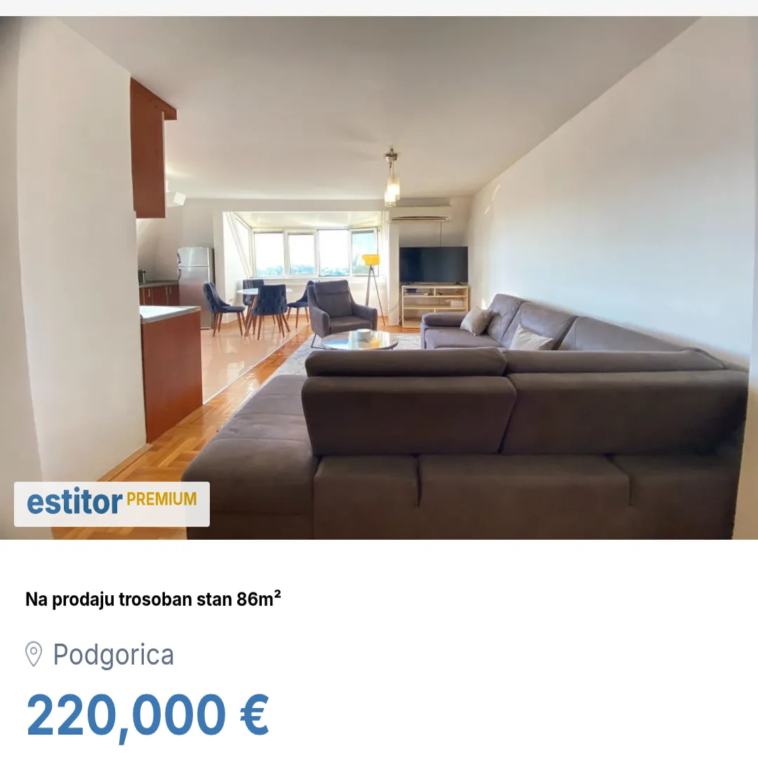 Sale, three bedroom apartment, 86m², Podgorica, Crna Gora