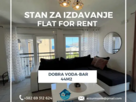 Izdavanje, jednosoban stan, 44m2, Dobre Vode, Bar