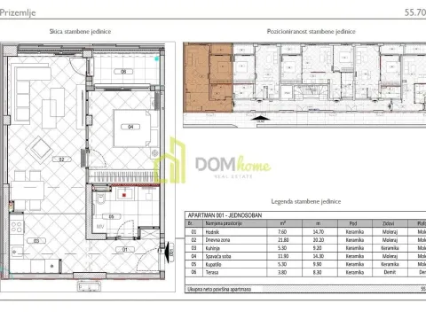 Sale, one bedroom apartment, 55m², Đuraševići, Tivat - image 5