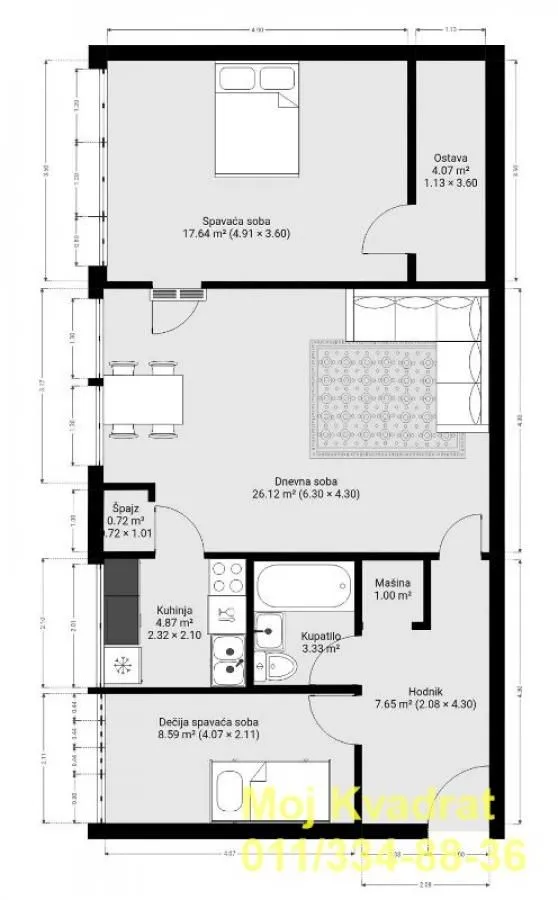Prodaja, trosoban stan, 73m², Zvezdara Sve Podlokacije, Beograd
