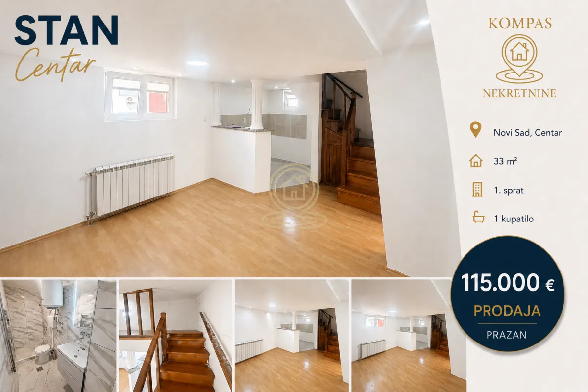 Prodaja, jednosoban stan, 33m², Centar, Novi Sad