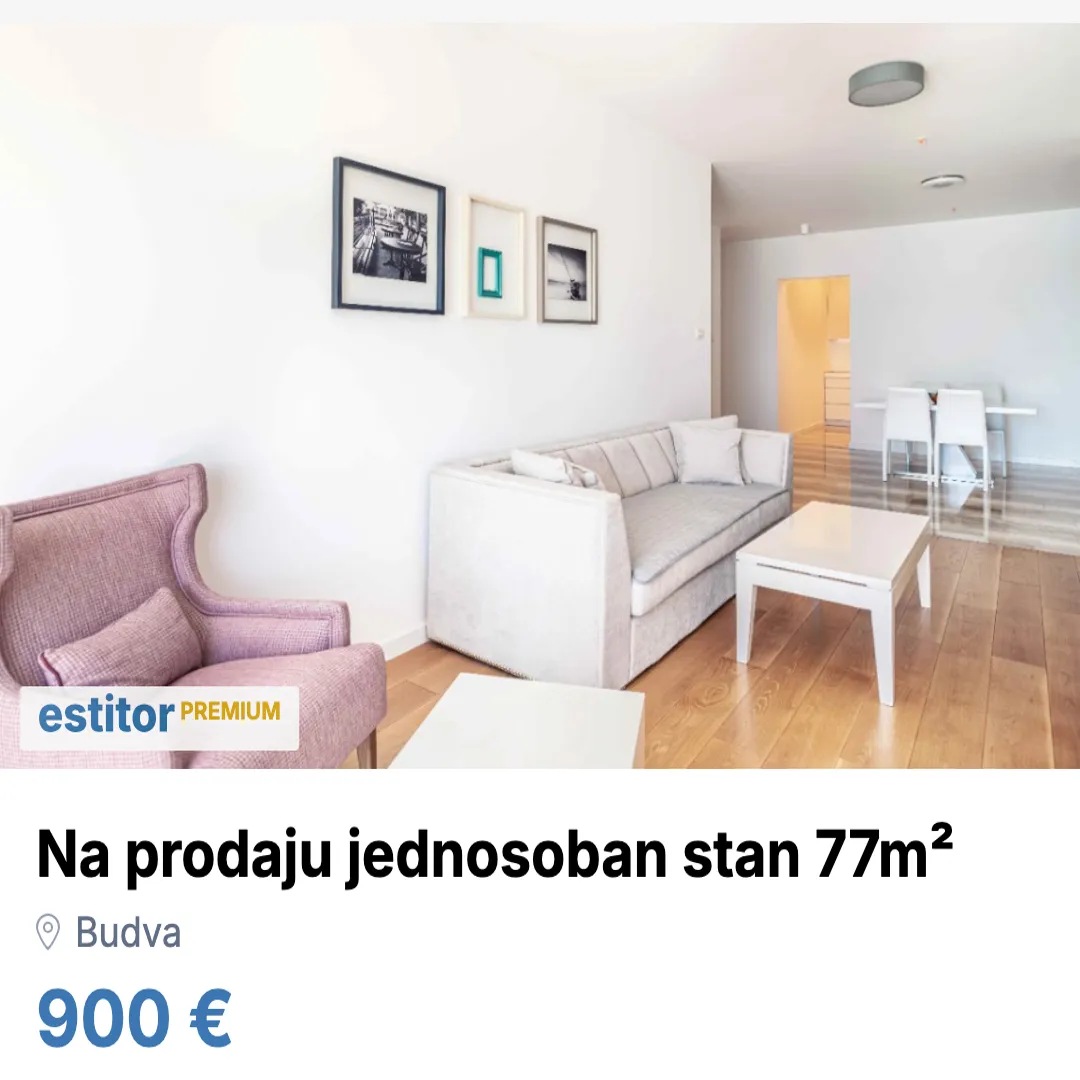 Sale, one bedroom apartment, 77m², Budva, Crna Gora