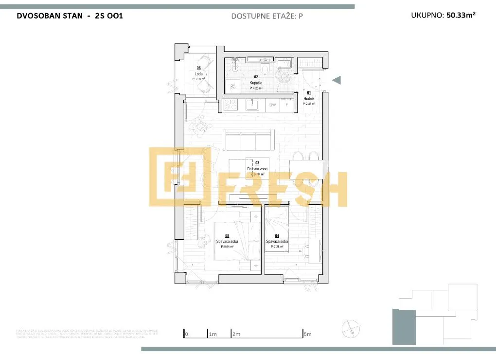 Sale, two bedroom apartment, 50m², Kolašin, Crna Gora
