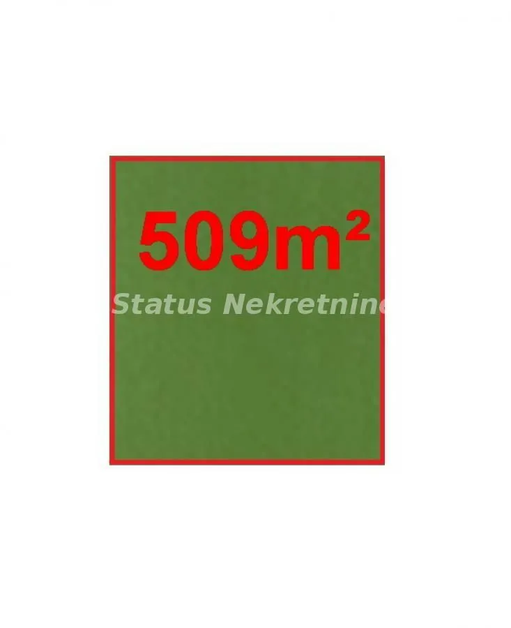 Prikaz parcele površine 509 kvadratnih metara.