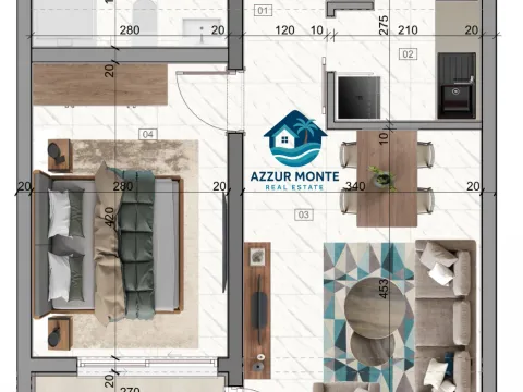 Sale, one bedroom apartment, 44m², Ilino, Bar - image 6