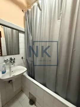 Bathroom with a bathtub, washbasin, and mirror. - image 12