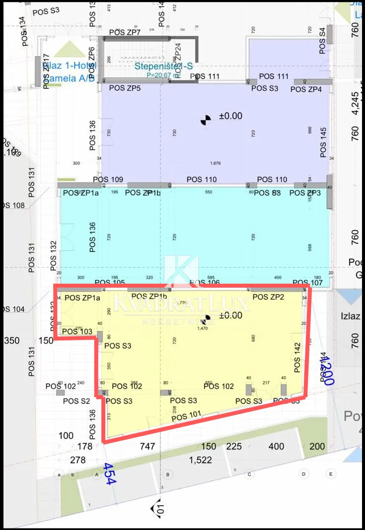 Cadastral plot map with marked boundaries.