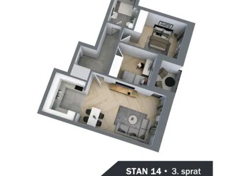 Prodaja, jednosoban stan, 57m², Podbara, Novi Sad Sve Podlokacije - image 2
