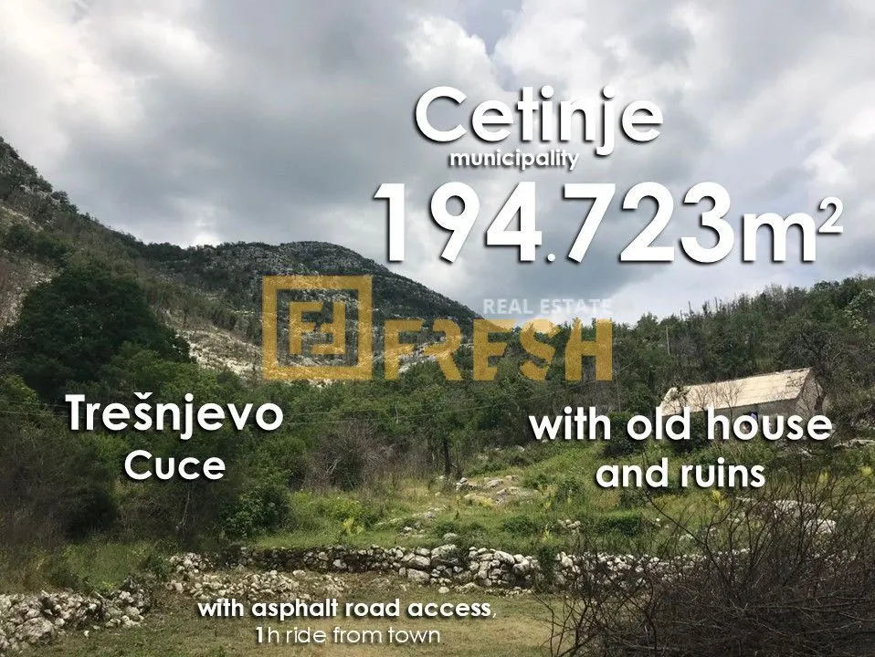 Prodaja, plac, 194723m², Cetinje, Crna Gora