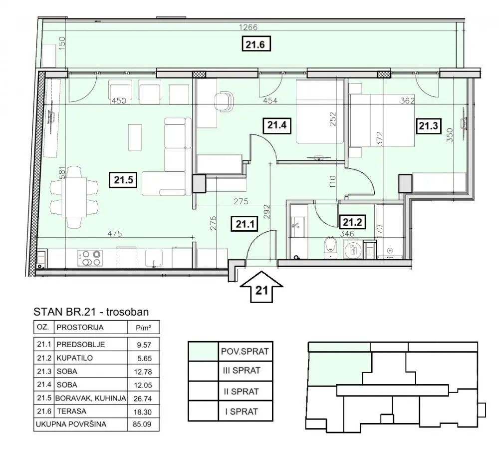 Sale, three bedroom apartment, 85m², Novi Beograd Blok 63, Novi Beograd Sve Podlokacije