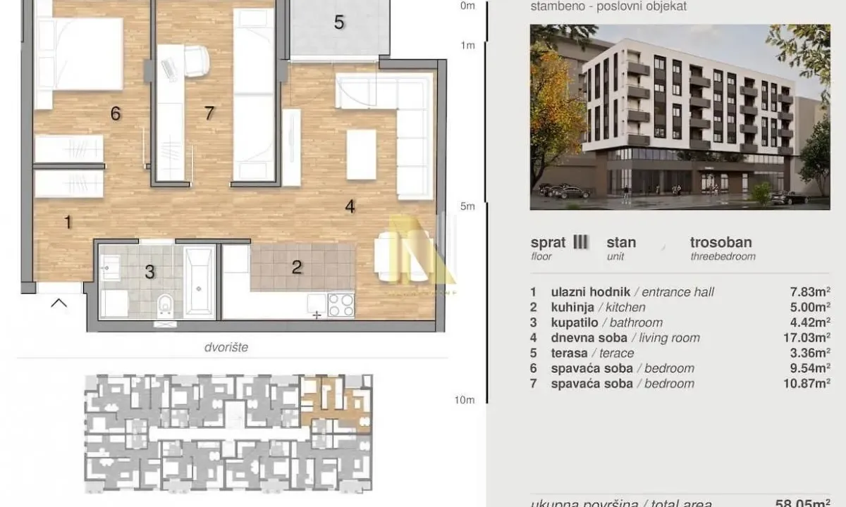 Prodaja, trosoban stan, 58m², Telep, Novi Sad Sve Podlokacije