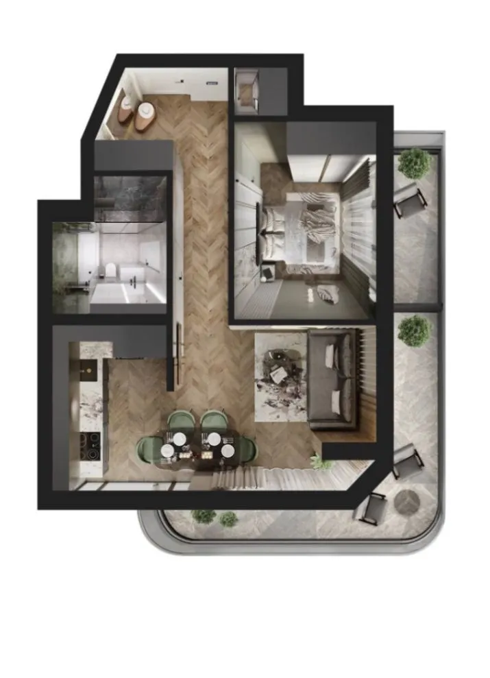 Sale, one bedroom apartment, 55m², Bar, Crna Gora