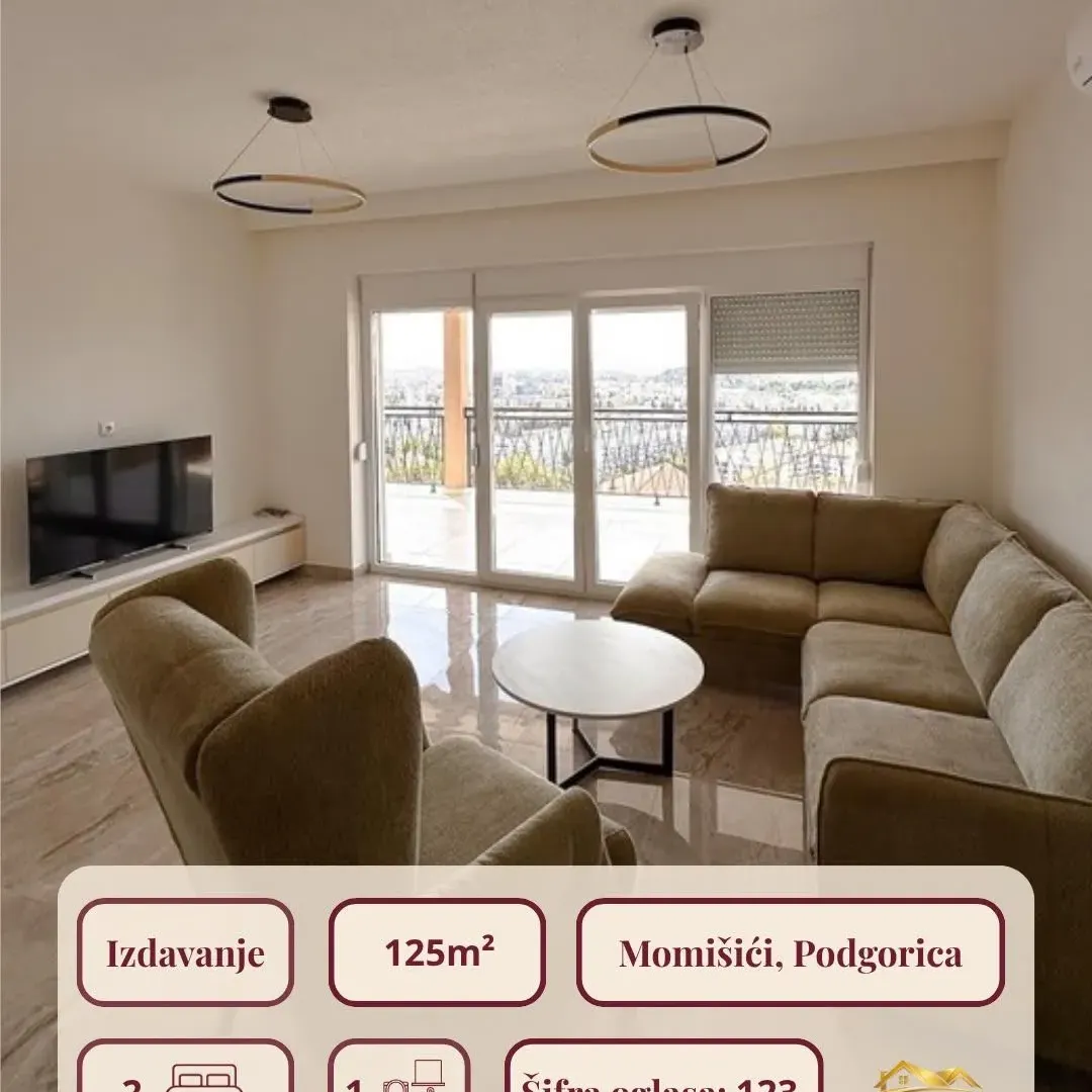 Rent, two bedroom apartment, 125m², Momišići, Podgorica