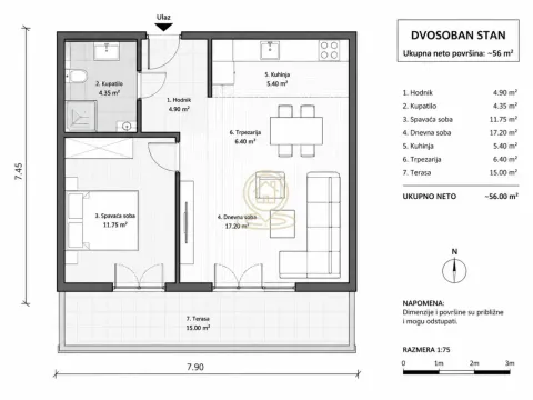 Prodaja, dvosoban stan, 56m², Centar, Kragujevac - image 4