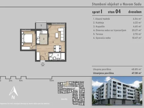 Prodaja, jednosoban stan, 47m², Salajka, Novi Sad Sve Podlokacije - image 3