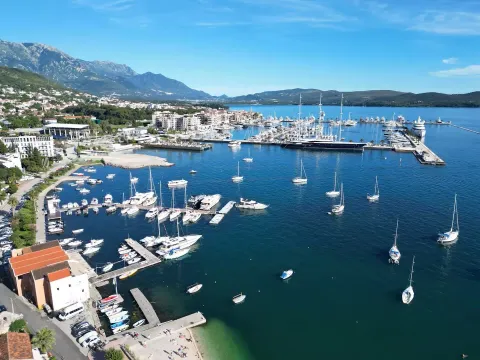Pogled iz vazduha na marinu i obalu sa brodovima. - image 13