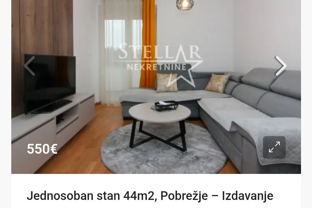 Izdavanje, stan, 44m², Pobrežje, Podgorica