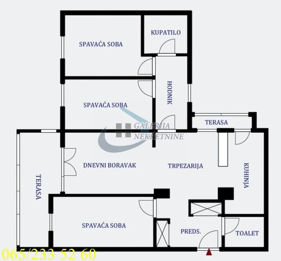 Rent, three bedroom apartment, 78m², Čukarica, Beograd