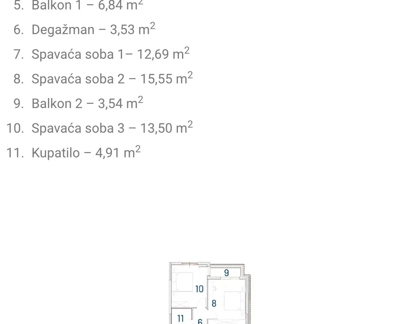 Sale, three bedroom apartment, 103m², Šušanj, Bar