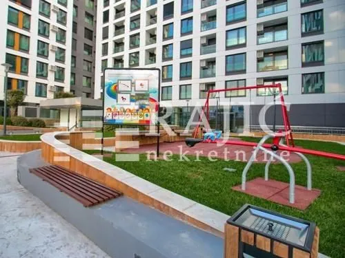 Building courtyard with a children's playground.