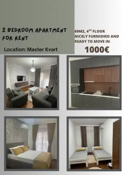 Rent, two bedroom apartment, 69m², City Kvart, Podgorica - image 1