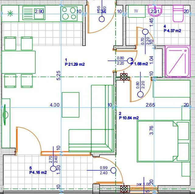 Prodaja, jednosoban stan, 42m², Krivi Most, Podgorica